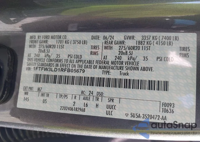 1FTFW3LD1RFB05679: 43441982