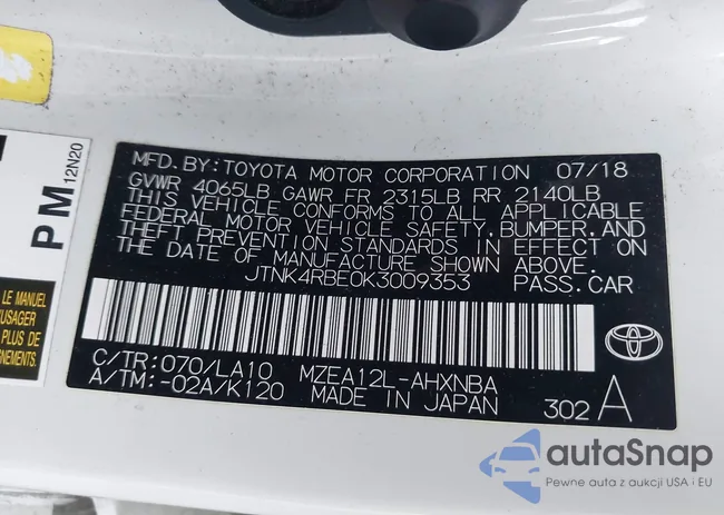 JTNK4RBE0K3009353: 43442113