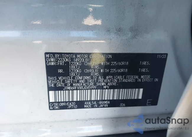 JTMB6RFVXRJ045999: 43442142