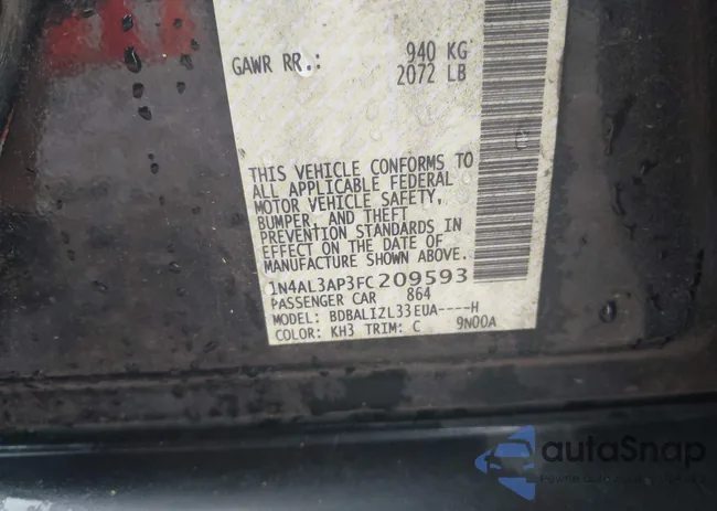 1N4AL3AP3FC209593: 43441263