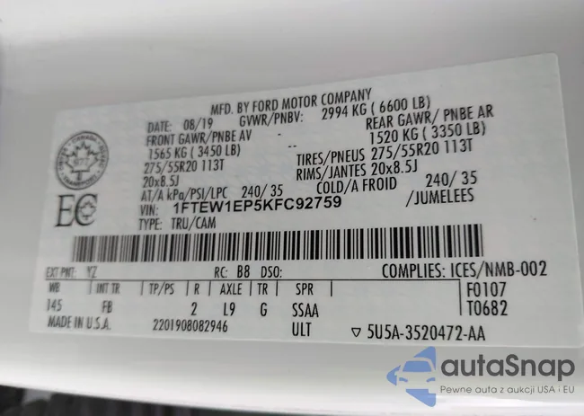 1FTEW1EP5KFC92759: 43441316