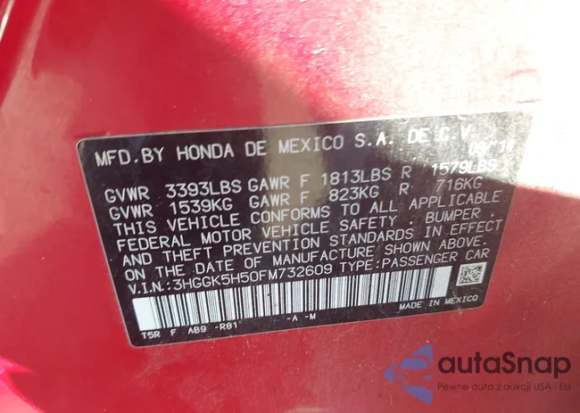 3HGGK5H50FM732609: 43441409