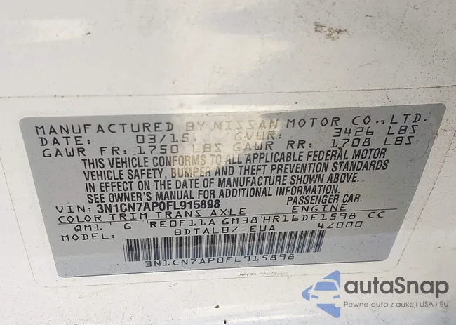 3N1CN7AP0FL915898: 43441503