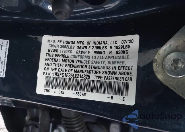 19XFC1F35LE214325: 43441512