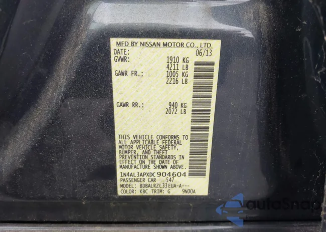 1N4AL3APXDC904604: 43441513