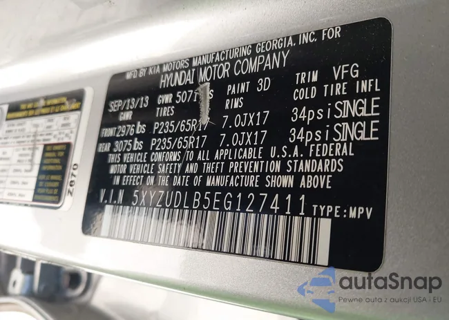 5XYZUDLB5EG127411: 43442706