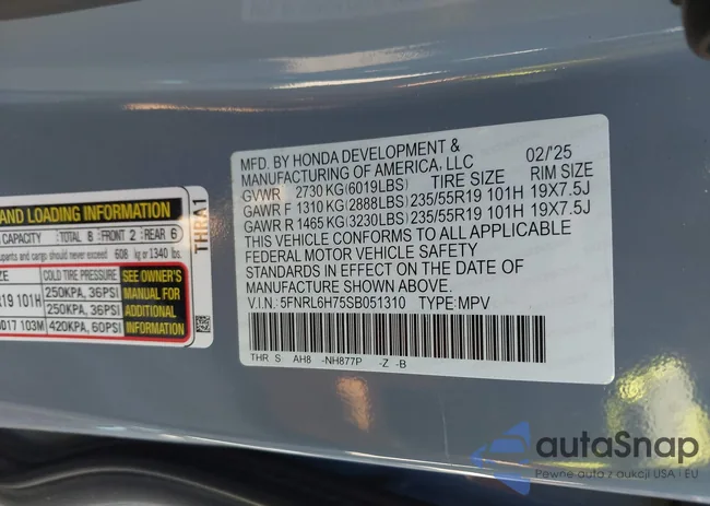 5FNRL6H75SB051310: 43442971