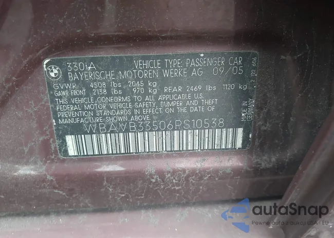 WBAVB33506PS10538: 43442979