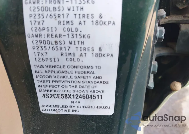 4S2CE58X124604511: 43443038