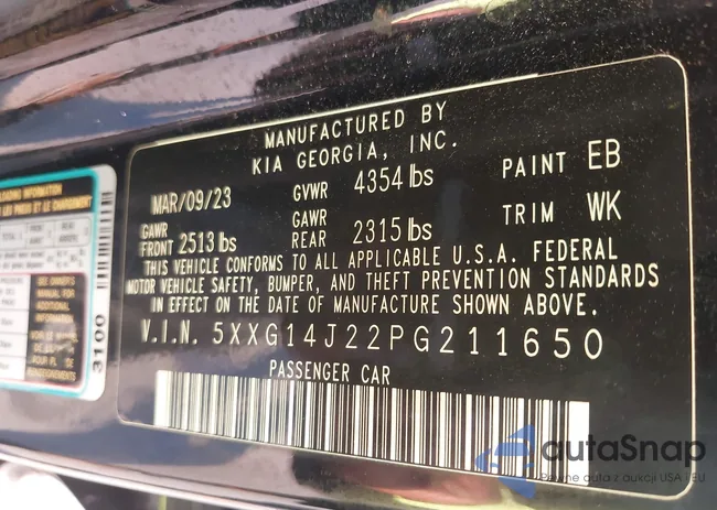 5XXG14J22PG211650: 43442220