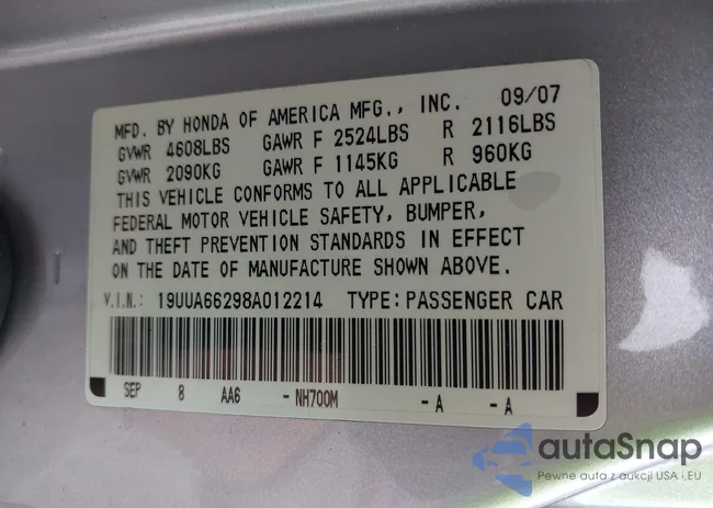 19UUA66298A012214: 43442278