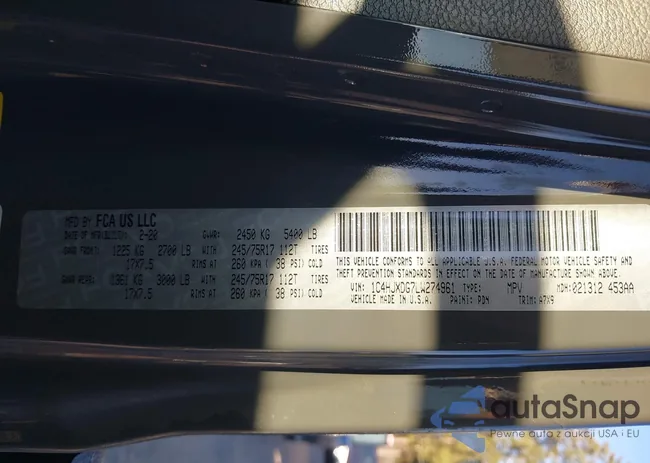 1C4HJXDG7LW274961: 43442339