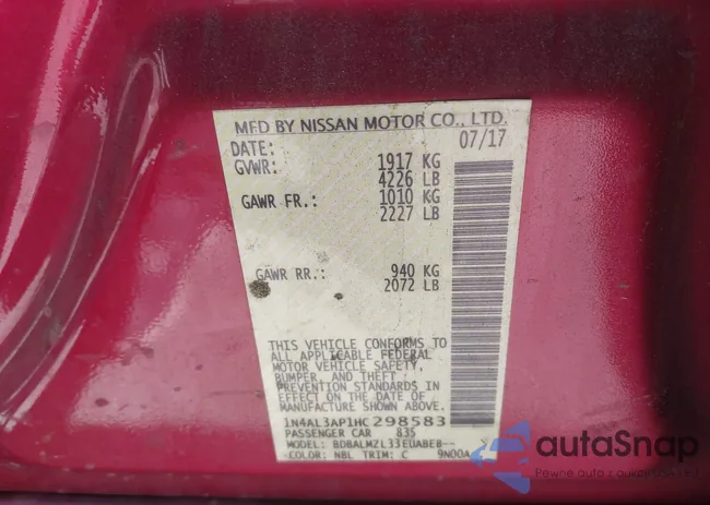 1N4AL3AP1HC298583: 43442357