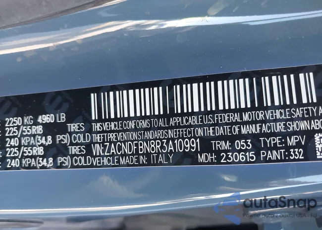 ZACNDFBN8R3A10991: 43442361