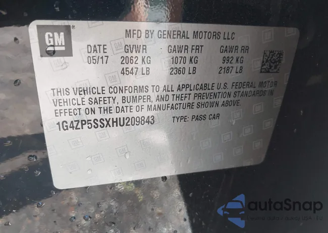 1G4ZP5SSXHU209843: 43443608