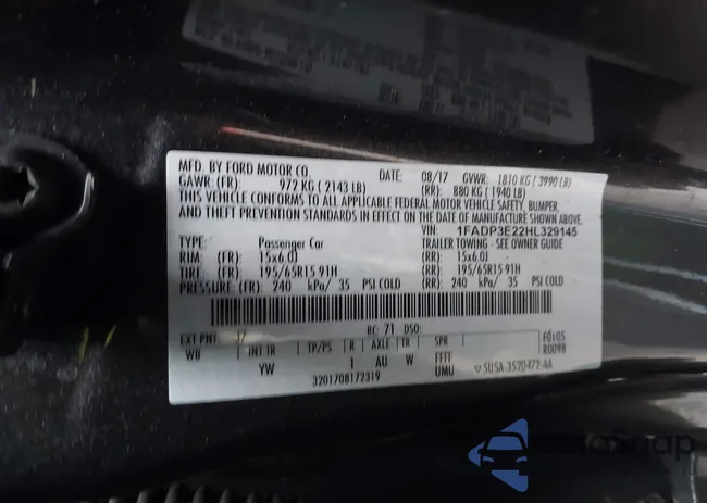 1FADP3E22HL329145: 43443624