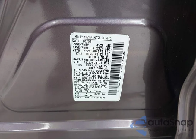 JN8AS58V19W438200: 43443691