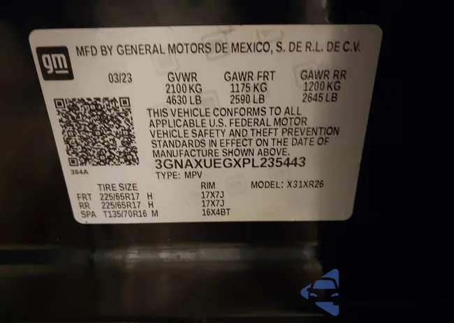 3GNAXUEGXPL235443: 43443766