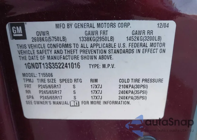 1GNDT13S352241016: 43443859