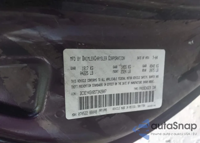 3C3EY45X85T342807: 43443862