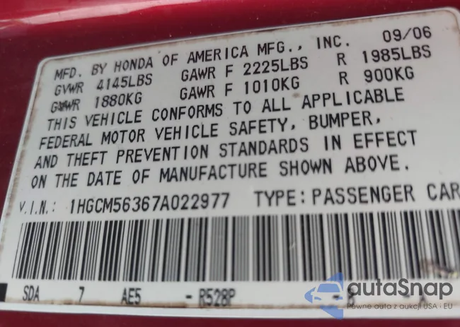 1HGCM56367A022977: 43443894