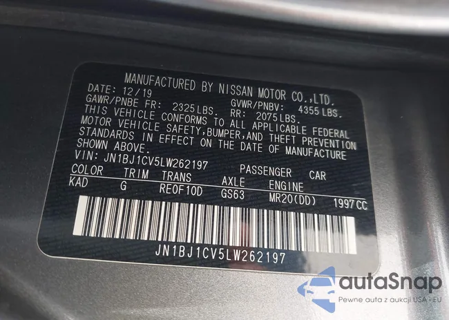 JN1BJ1CV5LW262197: 43444137