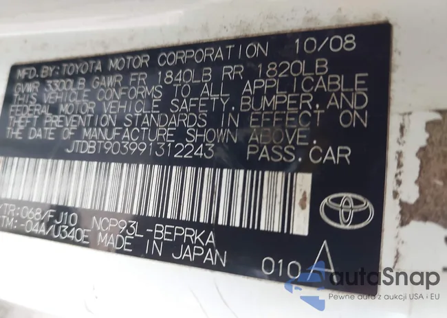 JTDBT903991312243: 43443232