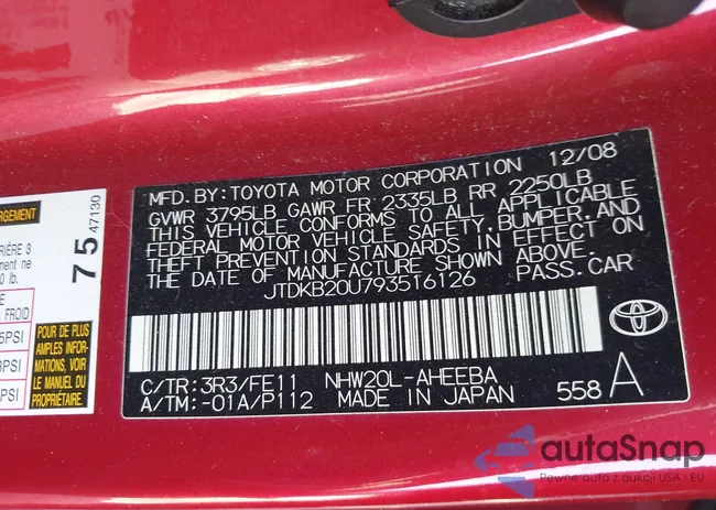 JTDKN3DU0E1779765: 43443354