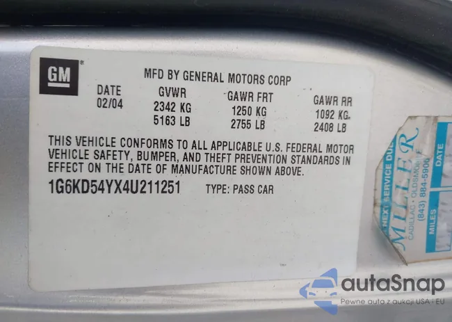 1G6KD54YX4U211251: 43444561