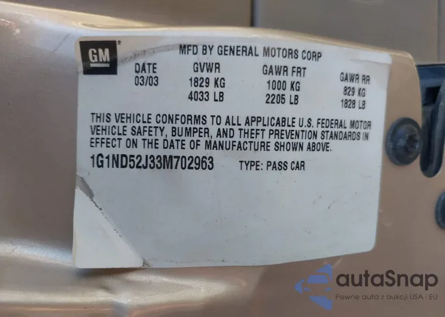 1G1ND52J33M702963: 43444591