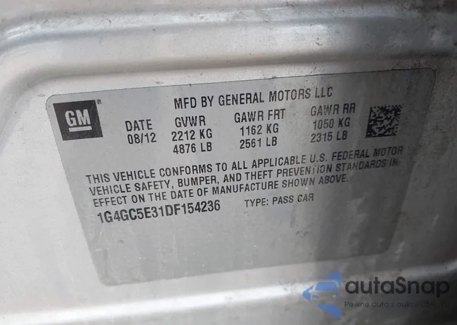 1G4GC5E31DF154236: 43444598