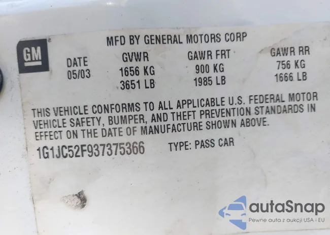 1G1JC52F937375366: 43444695