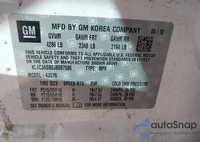 KL4CJASB0JB697586: 43444747