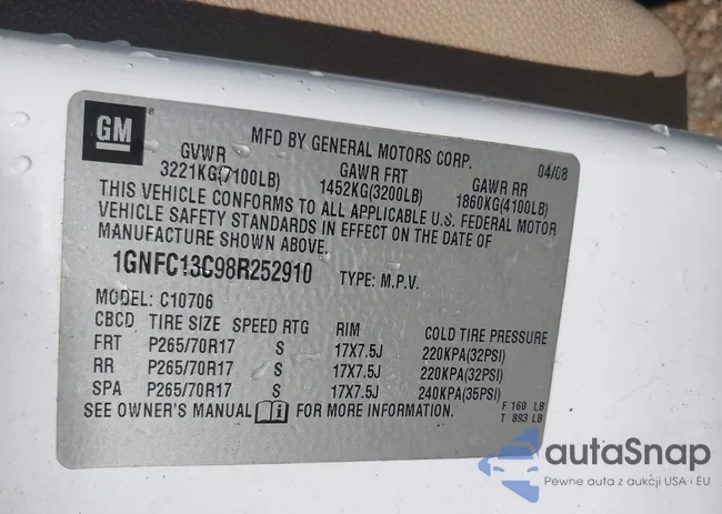 1GNFC13C98R252910: 43444782