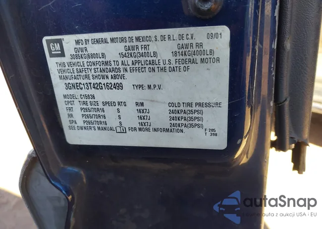 3GNEC13T42G162499: 43444882