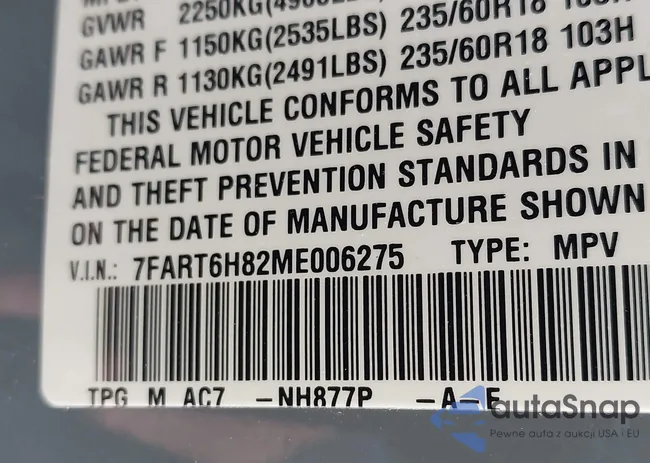 7FART6H82ME006275: 43444902