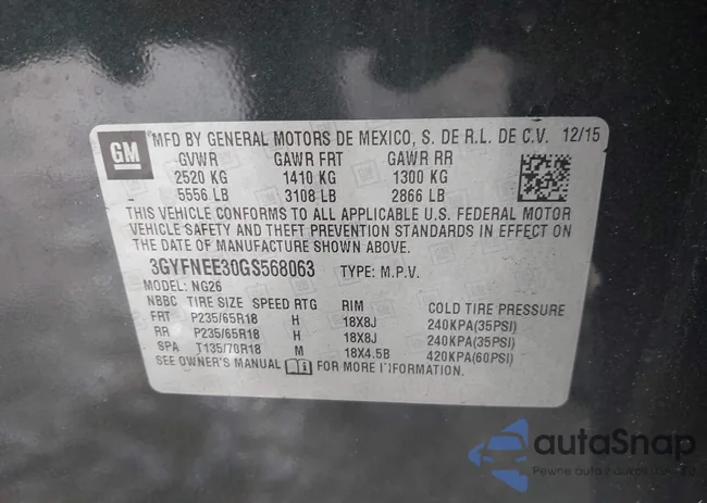 3GYFNEE30GS568063: 43445074