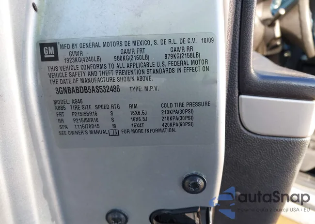 3GNBABDB5AS532486: 43445080