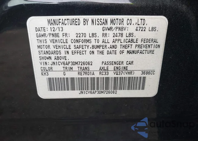 JN1CV6AP3DM726062: 43445119