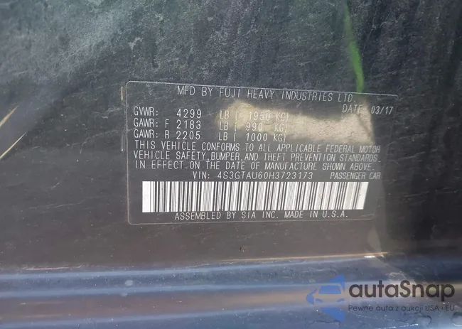 4S3GTAU60H3723173: 43445126