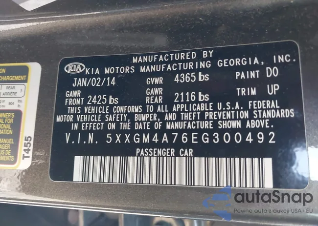 5XXGM4A76EG300492: 43445132