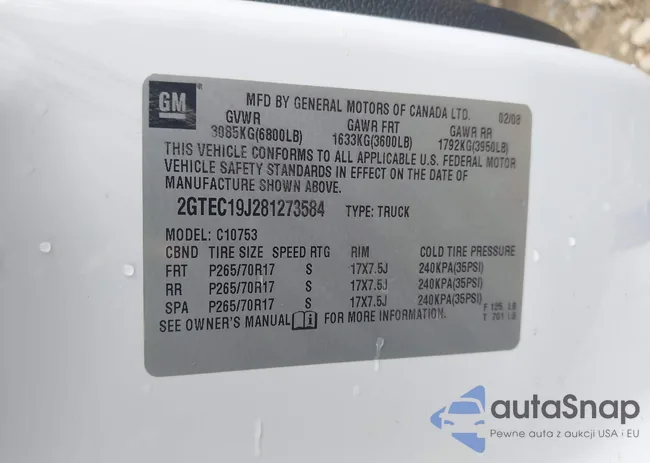 2GTEC19J281273584: 43444158