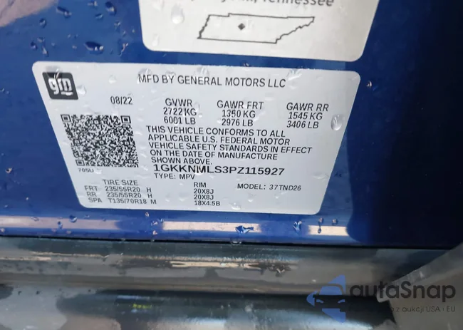 1GKKNMLS3PZ115927: 43444270