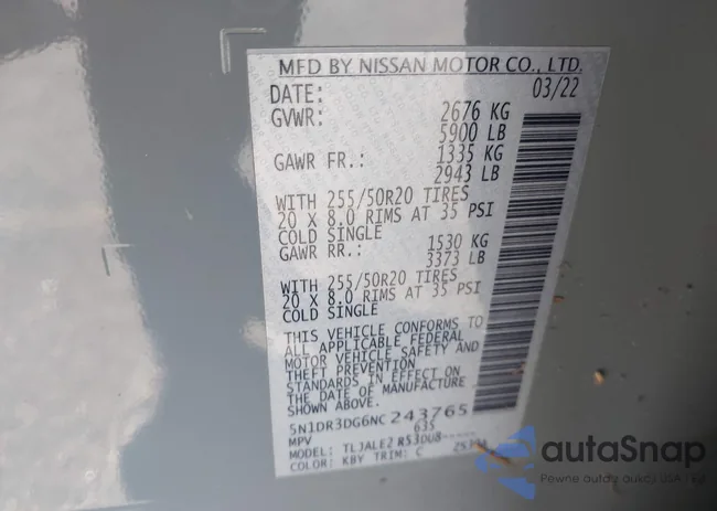 5N1DR3DG6NC243765: 43444492