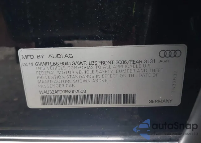 WAU32AFD0FN002508: 43444497