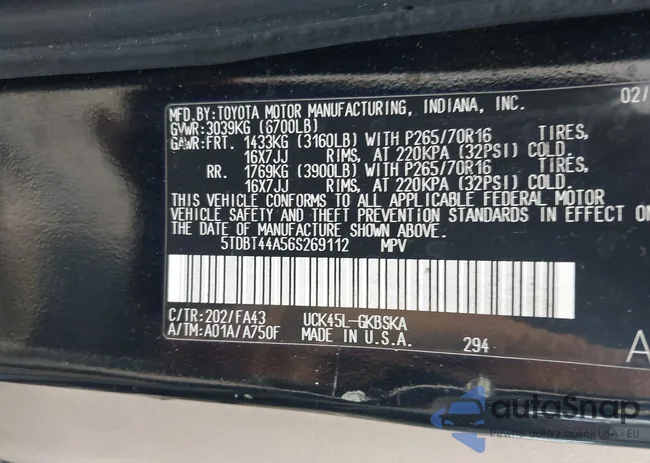 5TDBT44A56S269112: 43444541