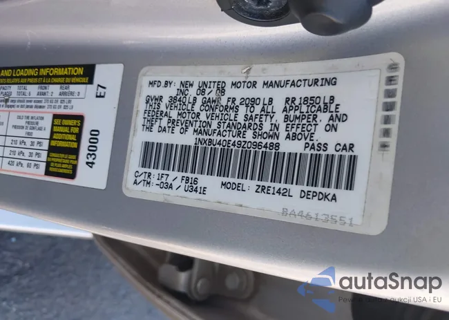 1NXBU40E49Z096488: 43445553