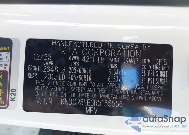 KNDCR3LE3R5155556: 43445559