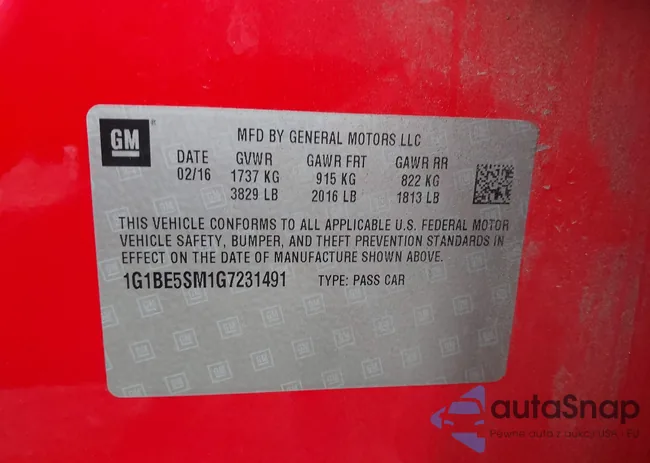 1G1BE5SM1G7231491: 43445692