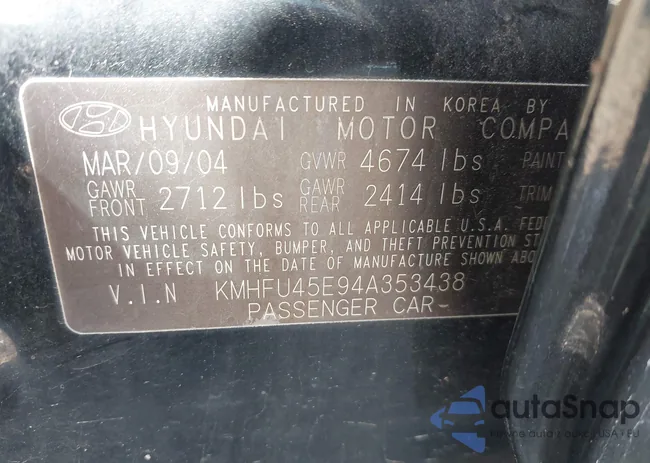 KMHFU45E94A353438: 43445750